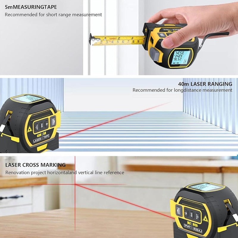 Portable 3-in-1 Infrared Laser Tape Measuring